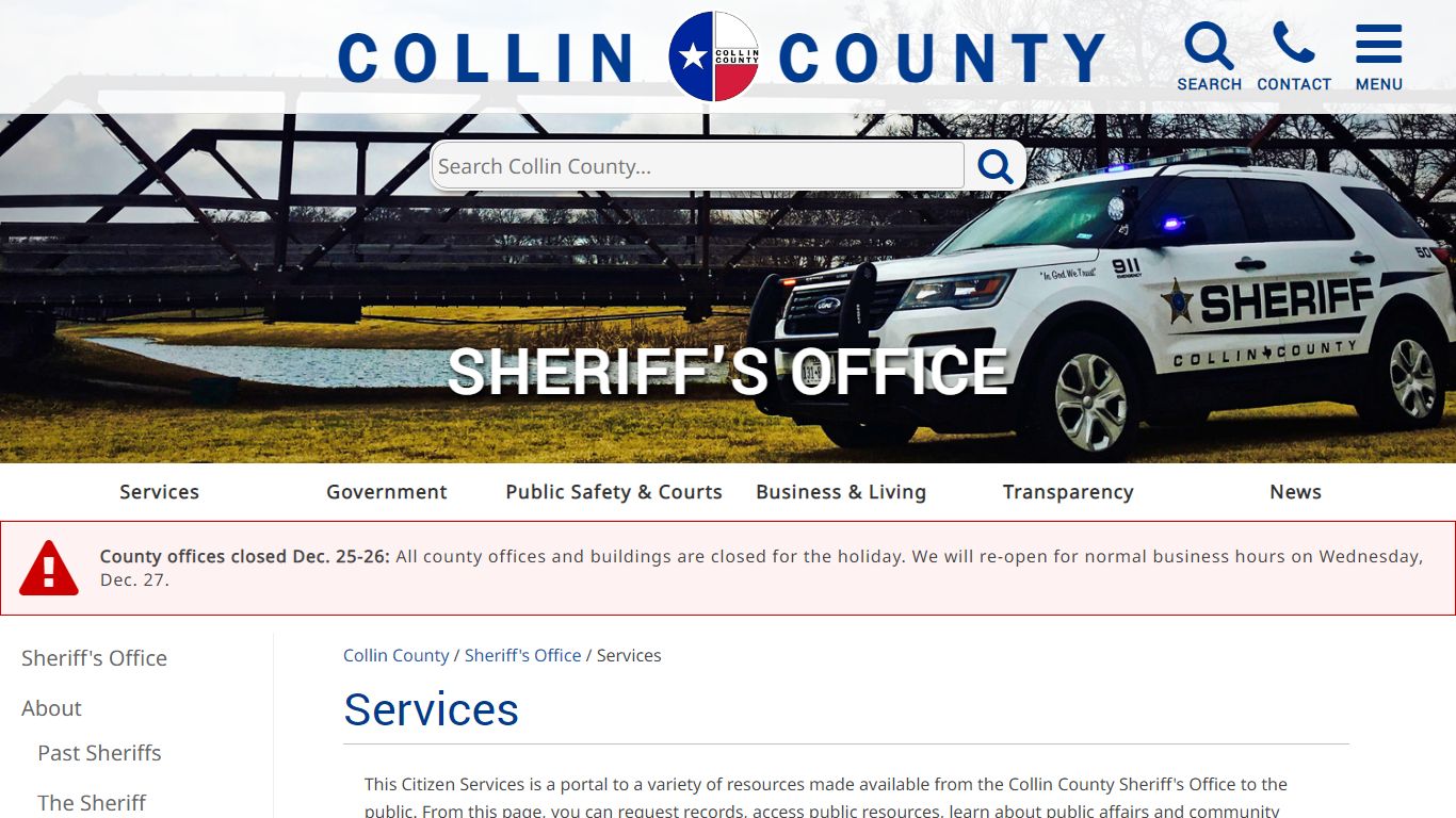 Sheriff's Office Services - Collin County