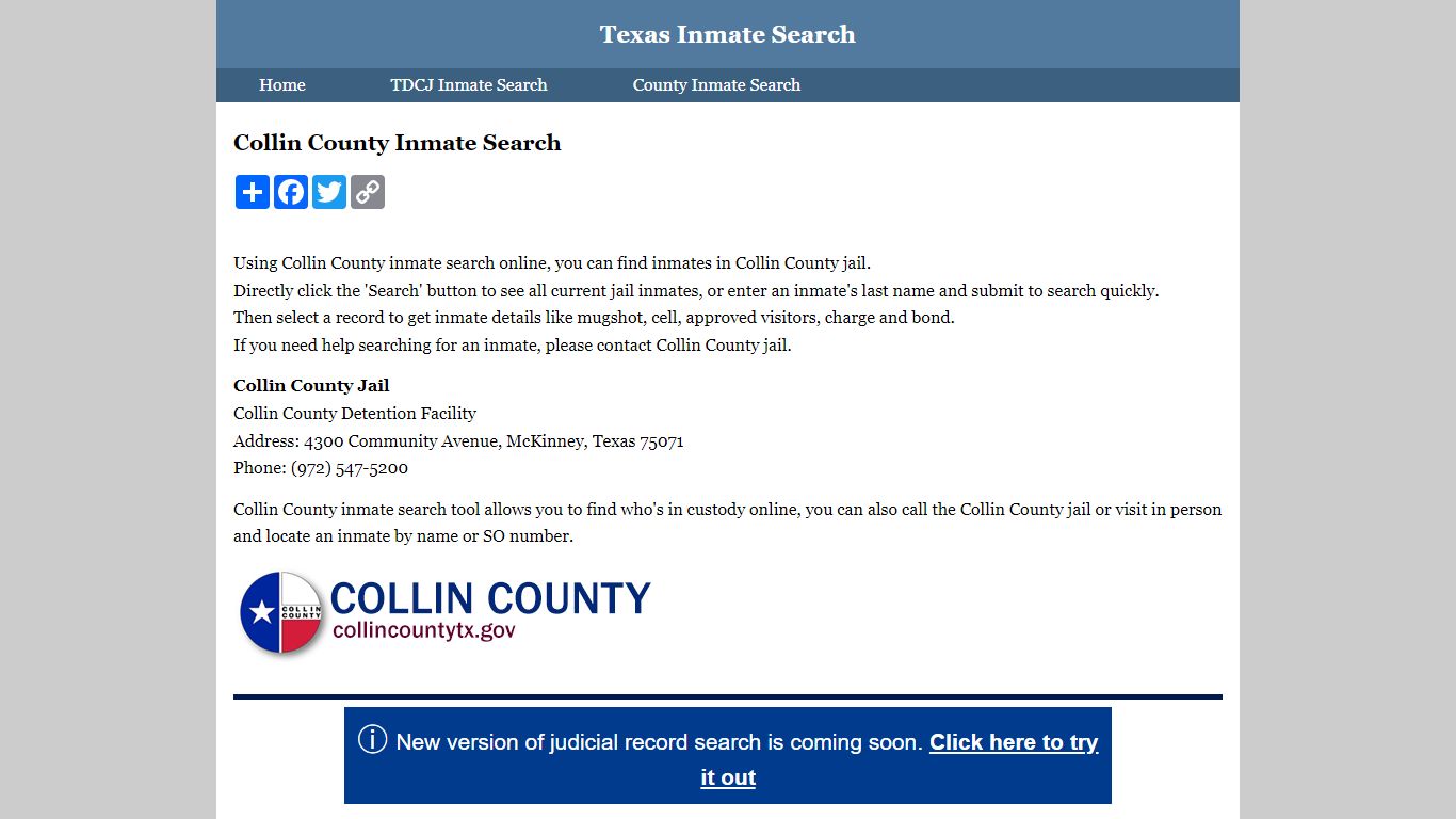 Collin County Inmate Search